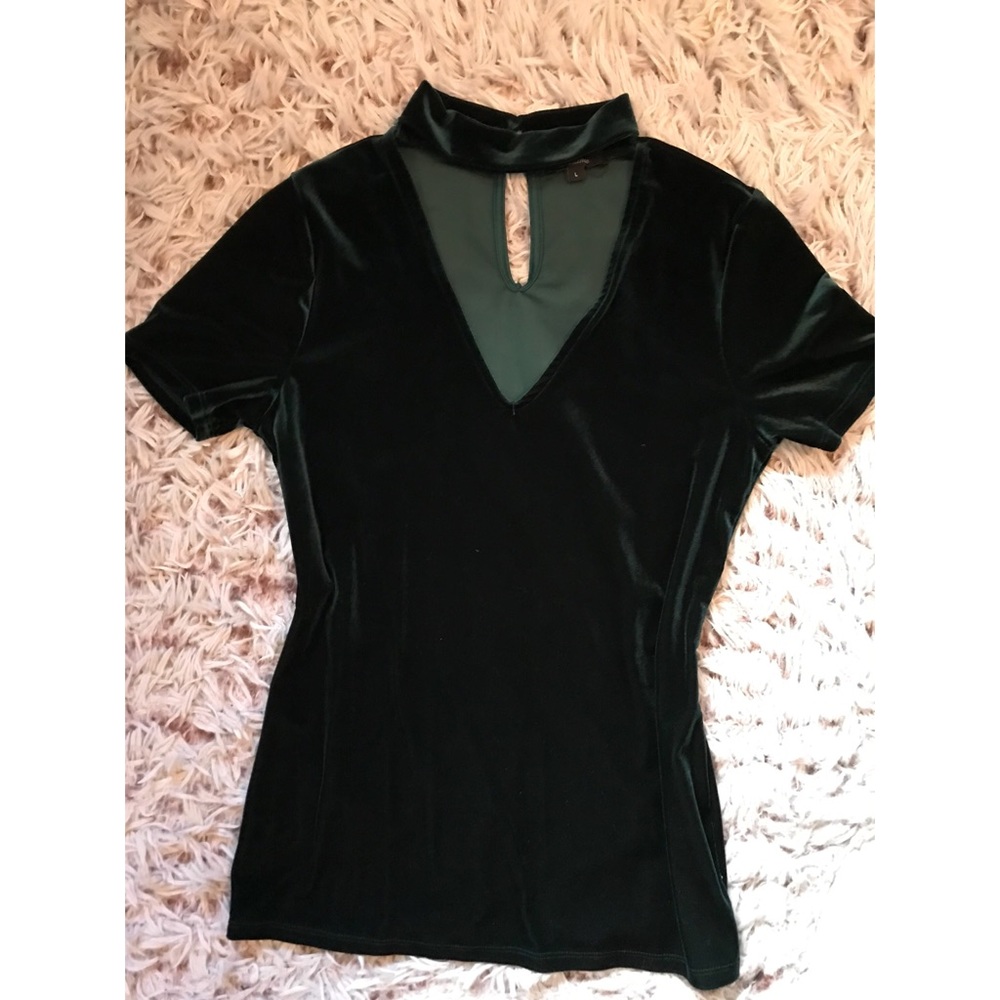 Emerald Velvet Choker Top